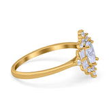 Oval Cut Halo Vintage Wedding Ring Simulated Cubic Zirconia 925 Sterling Silver