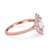 Oval Cut Halo Vintage Wedding Ring Simulated Cubic Zirconia 925 Sterling Silver