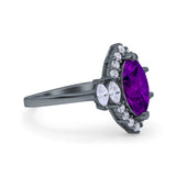 Marquise Vintage Wedding Ring Simulated Cubic Zirconia 925 Sterling Silver