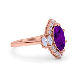 Marquise Vintage Wedding Ring Simulated Cubic Zirconia 925 Sterling Silver