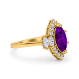 Marquise Vintage Wedding Ring Simulated Cubic Zirconia 925 Sterling Silver