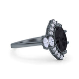 Marquise Vintage Wedding Ring Simulated Cubic Zirconia 925 Sterling Silver