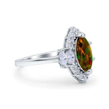 Marquise Vintage Wedding Ring Simulated Cubic Zirconia 925 Sterling Silver