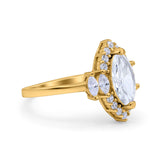 Marquise Vintage Wedding Ring Simulated Cubic Zirconia 925 Sterling Silver