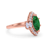 Marquise Vintage Wedding Ring Simulated Cubic Zirconia 925 Sterling Silver