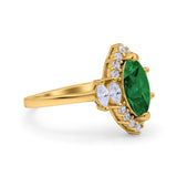 Marquise Vintage Wedding Ring Simulated Cubic Zirconia 925 Sterling Silver