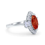Marquise Vintage Wedding Ring Simulated Cubic Zirconia 925 Sterling Silver