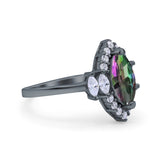 Marquise Vintage Wedding Ring Simulated Cubic Zirconia 925 Sterling Silver