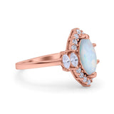 Marquise Vintage Wedding Ring Simulated Cubic Zirconia 925 Sterling Silver