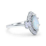 Marquise Vintage Wedding Ring Simulated Cubic Zirconia 925 Sterling Silver