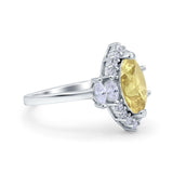 Marquise Vintage Wedding Ring Simulated Cubic Zirconia 925 Sterling Silver