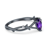 Infinity Pear Vintage Wedding Ring Simulated Cubic Zirconia 925 Sterling Silver