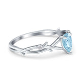 Infinity Pear Vintage Wedding Ring Simulated Cubic Zirconia 925 Sterling Silver