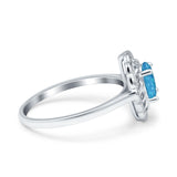 Art Deco Wedding Ring Oval Cut Solid Simulated Cubic Zirconia 925 Sterling Silver