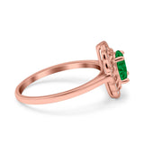 Art Deco Wedding Ring Oval Cut Solid Simulated Cubic Zirconia 925 Sterling Silver