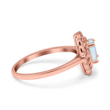 Art Deco Wedding Ring Oval Cut Solid Simulated Cubic Zirconia 925 Sterling Silver