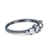 Pear Oval Art Deco Eternity Wedding Band Ring Simulated Cubic Zirconia 925 Sterling Silver