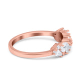 Half Eternity Pear Marquise Baguette Wedding Band Ring Simulated Cubic Zirconia 925 Sterling Silver