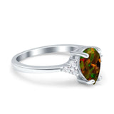 Teardrop Pear Art Deco Engagement Wedding Bridal Ring Round Simulated Cubic Zirconia Accent 925 Sterling Silver