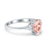 Teardrop Pear Art Deco Engagement Wedding Bridal Ring Round Simulated Cubic Zirconia Accent 925 Sterling Silver