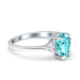Teardrop Pear Art Deco Engagement Wedding Bridal Ring Round Simulated Cubic Zirconia Accent 925 Sterling Silver