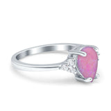 Teardrop Pear Art Deco Engagement Wedding Bridal Ring Round Simulated Cubic Zirconia Accent 925 Sterling Silver