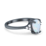 Teardrop Pear Art Deco Engagement Wedding Bridal Ring Round Simulated Cubic Zirconia Accent 925 Sterling Silver