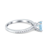 Teardrop Pear Art Deco Wedding Engagement Ring Round Simulated Cubic Zirconia Accent 925 Sterling Silver