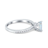 Teardrop Pear Art Deco Wedding Engagement Ring Round Simulated Cubic Zirconia Accent 925 Sterling Silver
