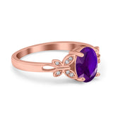 Butterfly Oval Art Deco Engagement Wedding Ring Round Simulated Cubic Zirconia 925 Sterling Silver