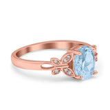 Butterfly Oval Art Deco Engagement Wedding Ring Round Simulated Cubic Zirconia 925 Sterling Silver