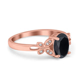 Butterfly Oval Art Deco Engagement Wedding Ring Round Simulated Cubic Zirconia 925 Sterling Silver