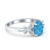 Butterfly Oval Art Deco Engagement Wedding Ring Round Simulated Cubic Zirconia 925 Sterling Silver