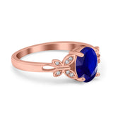 Butterfly Oval Art Deco Engagement Wedding Ring Round Simulated Cubic Zirconia 925 Sterling Silver