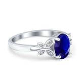 Butterfly Oval Art Deco Engagement Wedding Ring Round Simulated Cubic Zirconia 925 Sterling Silver