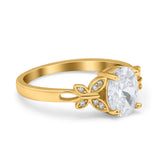Butterfly Oval Art Deco Engagement Wedding Ring Round Simulated Cubic Zirconia 925 Sterling Silver