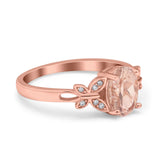 Butterfly Oval Art Deco Engagement Wedding Ring Round Simulated Cubic Zirconia 925 Sterling Silver