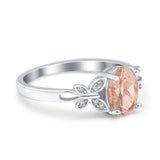 Butterfly Oval Art Deco Engagement Wedding Ring Round Simulated Cubic Zirconia 925 Sterling Silver