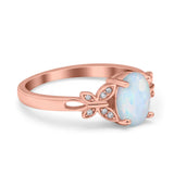Butterfly Oval Art Deco Engagement Wedding Ring Round Simulated Cubic Zirconia 925 Sterling Silver