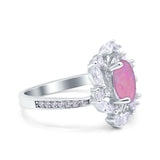 Oval Vintage Art Deco Engagement Ring Simulated Cubic Zirconia 925 Sterling Silver