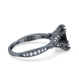 Marquise Art Deco Wedding Bridal Ring Simulated Cubic Zirconia 925 Sterling Silver