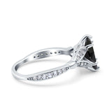 Marquise Art Deco Wedding Bridal Ring Simulated Cubic Zirconia 925 Sterling Silver