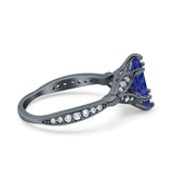 Marquise Art Deco Wedding Bridal Ring Simulated Cubic Zirconia 925 Sterling Silver