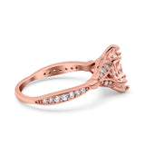 Marquise Art Deco Wedding Bridal Ring Simulated Cubic Zirconia 925 Sterling Silver