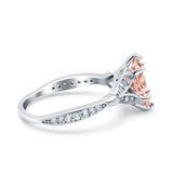 Marquise Art Deco Wedding Bridal Ring Simulated Cubic Zirconia 925 Sterling Silver