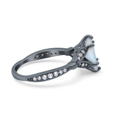 Marquise Art Deco Wedding Bridal Ring Simulated Cubic Zirconia 925 Sterling Silver