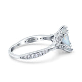 Marquise Art Deco Wedding Bridal Ring Simulated Cubic Zirconia 925 Sterling Silver