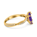 Infinity Twist Marquise Wedding Ring Simulated Cubic Zirconia 925 Sterling Silver