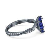 Infinity Twist Marquise Wedding Ring Simulated Cubic Zirconia 925 Sterling Silver