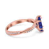 Infinity Twist Marquise Wedding Ring Simulated Cubic Zirconia 925 Sterling Silver